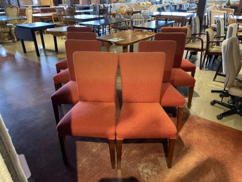 Red Textured Upholstered Dining Chairs (Set of 8)