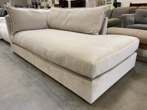 JOYBIRD  Wilder Bumper Chaise in Banks Oatmeal Plush Upholstery