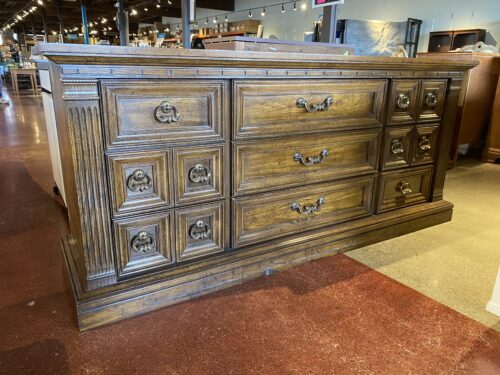 Spanish Mediterranean Nine Drawer Lowboy Dresser