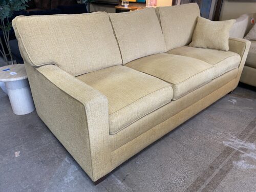 ETHAN ALLEN Gold Fabric Track Arm Sofa