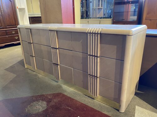 BASSETT Modern Light Wood 9-Drawer Dresser with Fluted Handles