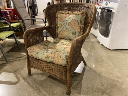 Victorian Style Wicker Wingback Chair