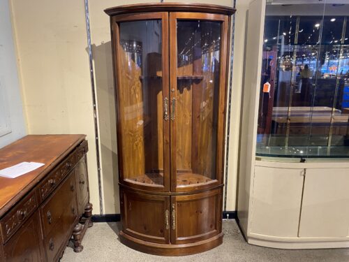 Illuminated Tall Corner Curio Cabinet with Locks