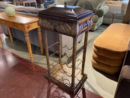 English Tropical Palm Leaf Wine Rack