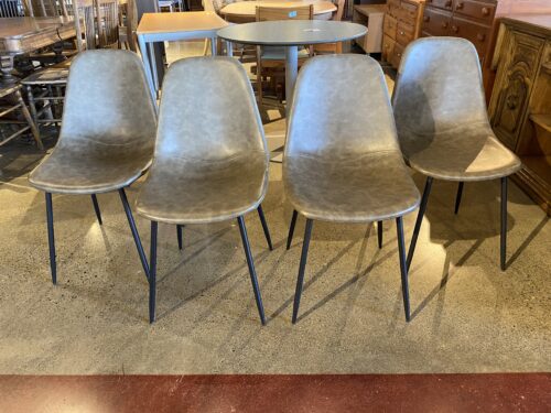 Gray Modern Armless Bucket Dining Chairs (Set Of 4 Chairs)