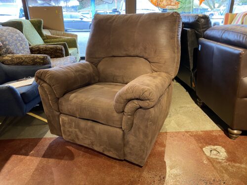 Light Brown Manual Rocking Lean-Back Armchair