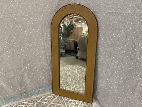 Cocoa Brown Full Length Arched Wall Mirror with Braided Details