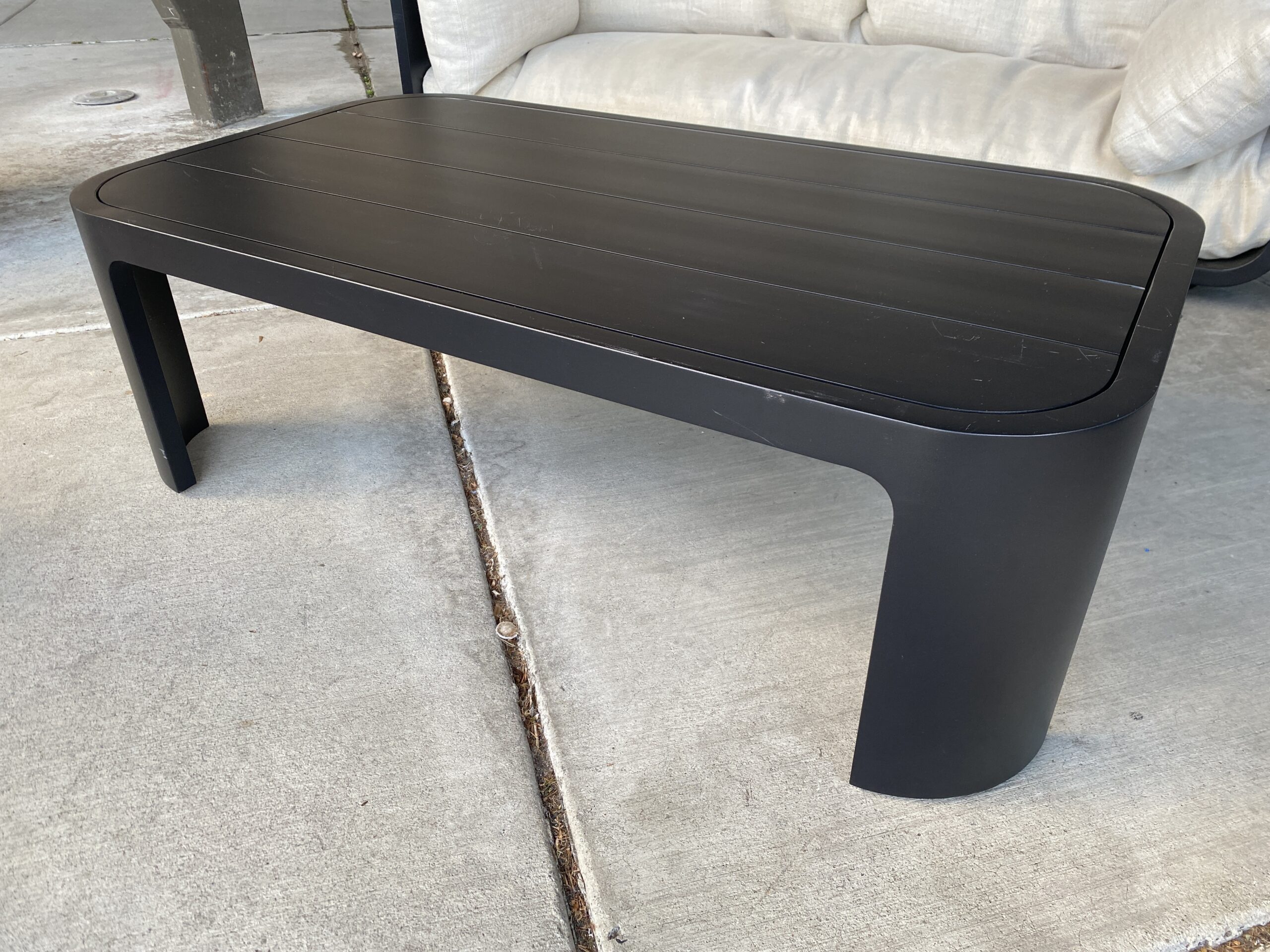 RESTORATION HARDWARE Sedona Aluminum Rectangular Coffee Table in Iron