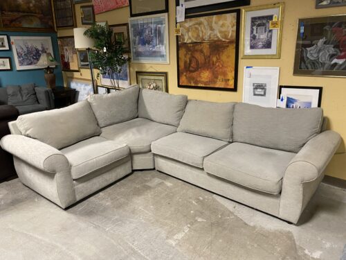 POTTERY BARN Grey Fabric Corner Sectional