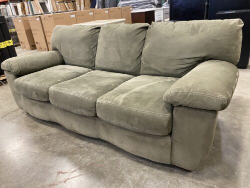 ASHLEY FURNITURE Sage Green 3 Seat Sofa with Cushioned Arms