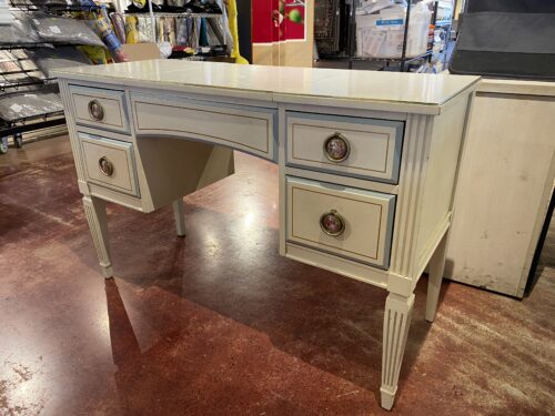 Vintage French Provincial Cream Vanity Desk