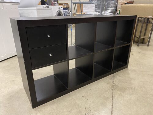 Deep Espresso 7 Shelf Horizontal Cube Organizer with 2 Drawers