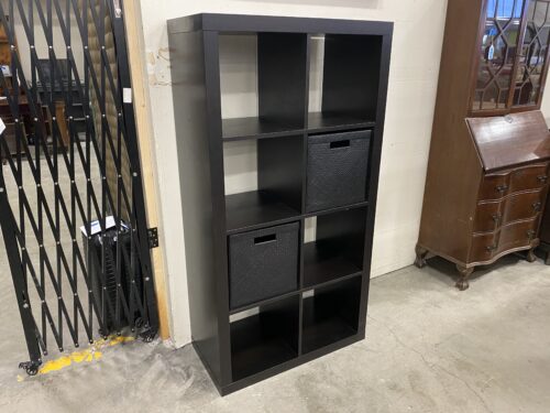 Deep Espresso 8 Shelf Cube Organizer with 2 Black Basket Inserts