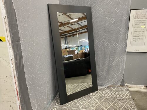 6' Extra Large Rectangular Mirror with Oversized Charcoal Grey Metal Frame