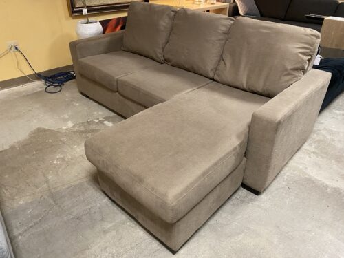 Taupe Fabric Track Arm Sectional w/ Moveable Chaise