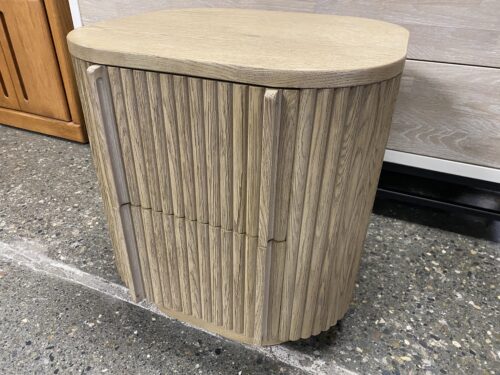 RESTORATION HARDWARE Mulholland Greige Oak Closed Nightstand