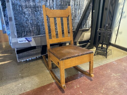 Antique Mission Style Sewing Rocking Chair