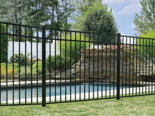 NEW! FREEDOM New Haven 4-1/2-ft H x 6-ft W Black Aluminum Decorative Fence panel Model #73017766