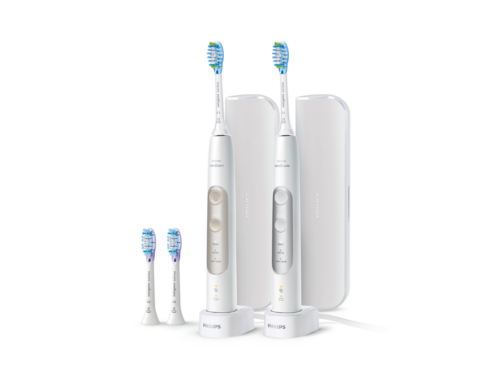 NEW! PHILLIPS Sonicare Professional Clean Electric Toothbrush Set in White with 8 White and 8 Black Replacement Heads