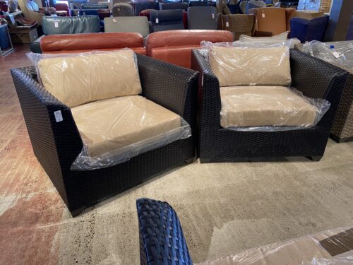NEW! TK CLASSICS Barbados 2 Piece Outdoor Wicker Patio Furniture Set, Wheat (Auburn Store)