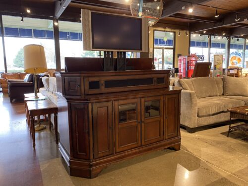 Electric TV Lift Top Media Cabinet with Storage