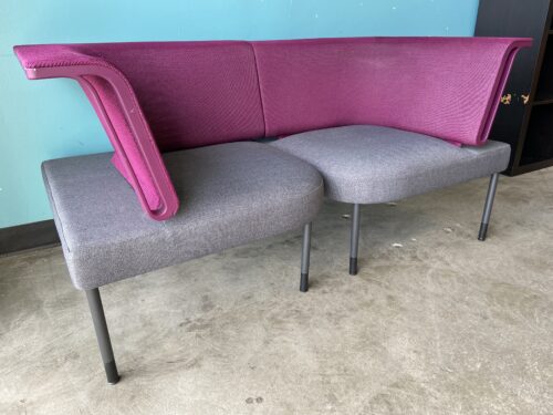 HERMAN MILLER Purple & Grey Modular Social Office Chairs (Set of 2)