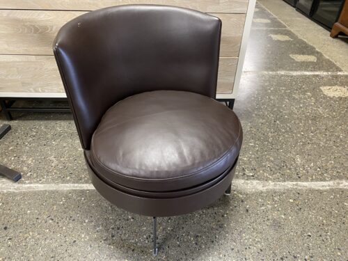 FLEXFORM Feel Good Chocolate Swivel Chair w/ Metal Legs