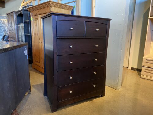 BABY'S DREAM Six Drawer Highboy Dresser in a Cappuccino Finish