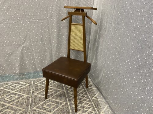 Vintage Mid-Century Modern Butler Valet Chair with Coat Hanger