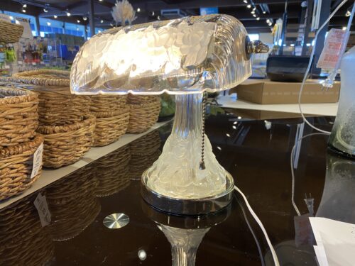 Anne Hutte Bleikristall Vintage Banker's Desk Lamp