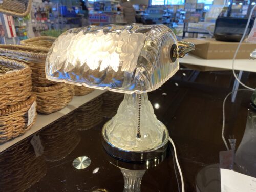 Anne Hutte Bleikristall Vintage Banker's Desk Lamp