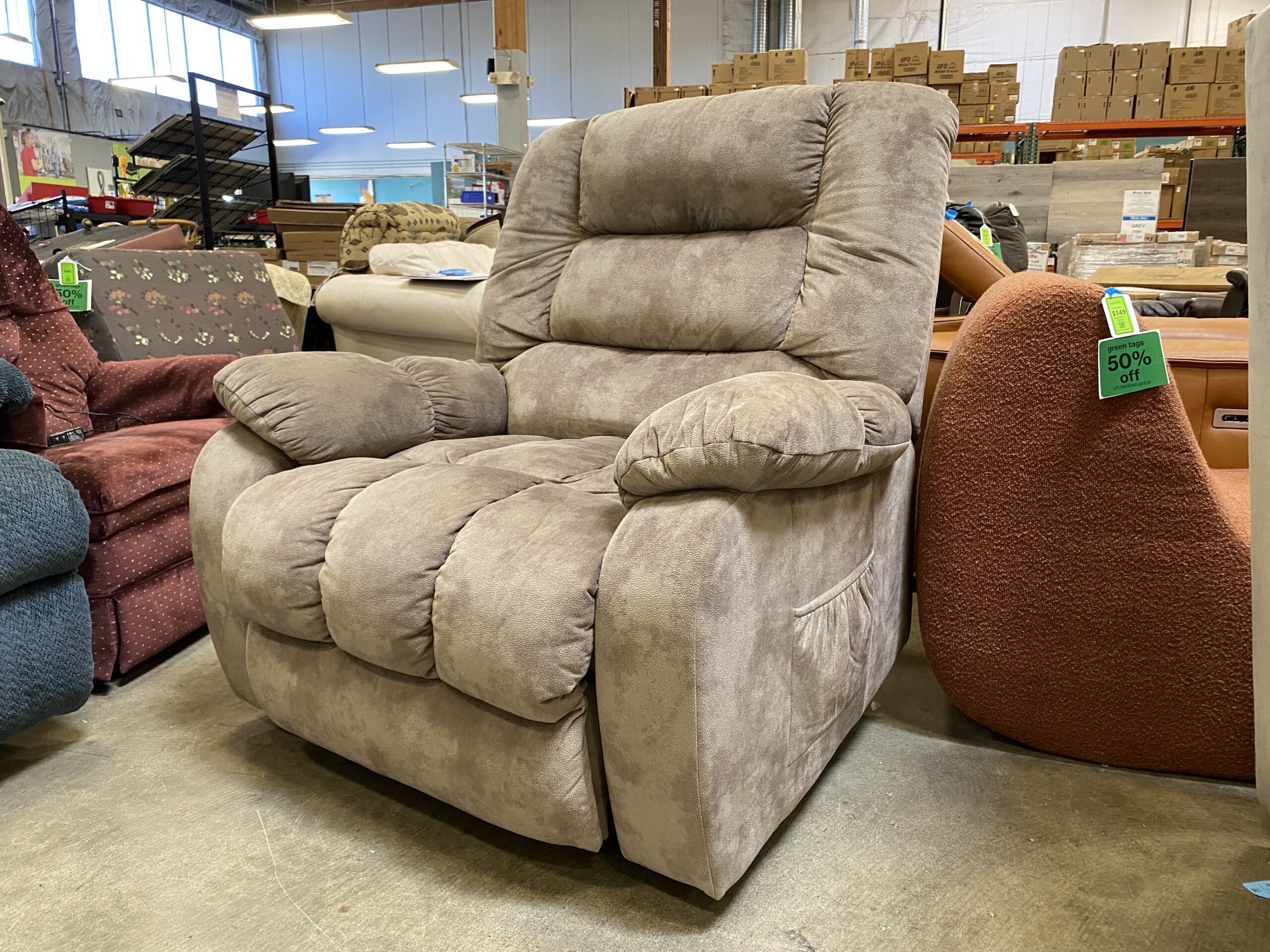 Geige Microplush Power Recliner with Heated Massage Feature and Lift Assist