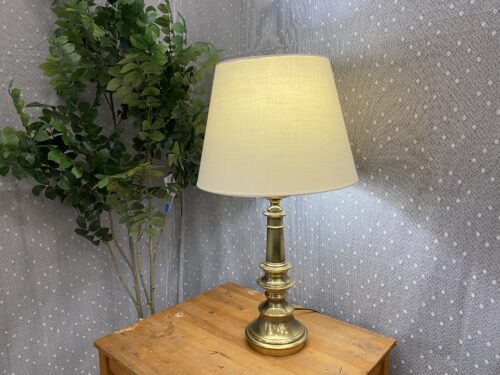 STIFFEL Vintage Brass Column Table Lamp