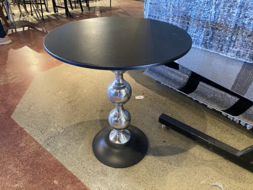 Metal and Chrome Pedestal Side Table