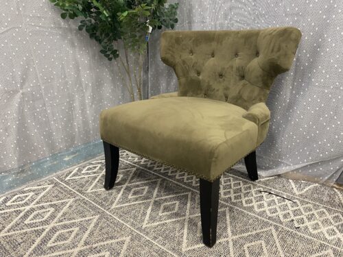 EMERALD HOME Soft Green Plush Accent Chair with Nailhead Trim