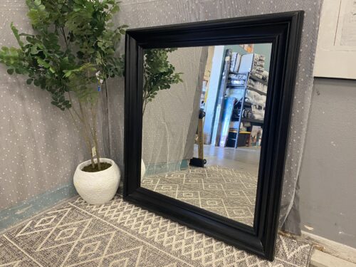 Black Wooden Large Frame Decorative Mirror