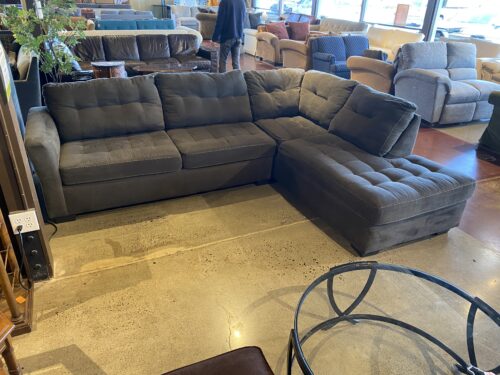 Charcoal Grey Right Arm Facing Sectional with Chaise