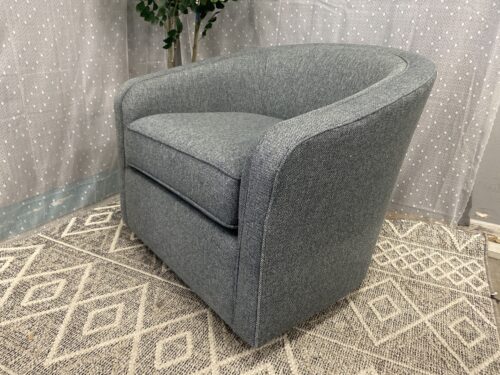 ROOM & BOARD Amos Blue-Grey Woven Tweed Club Chair
