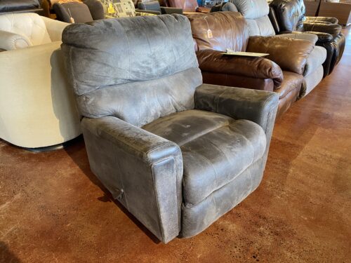 Distressed Grey Rocking Recliner Chair