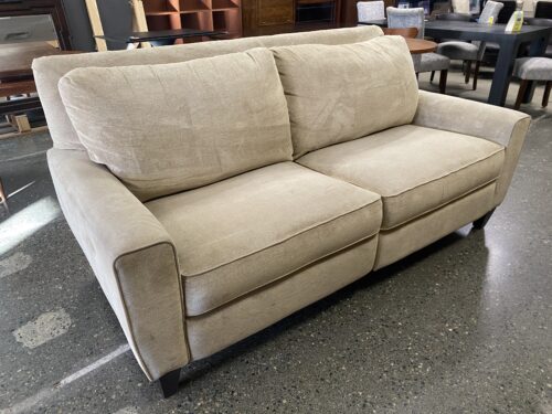 Beige Power Reclining Sofa (AS IS)