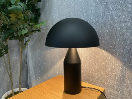 Black Sleek Mushroom Shaped Table Lamp