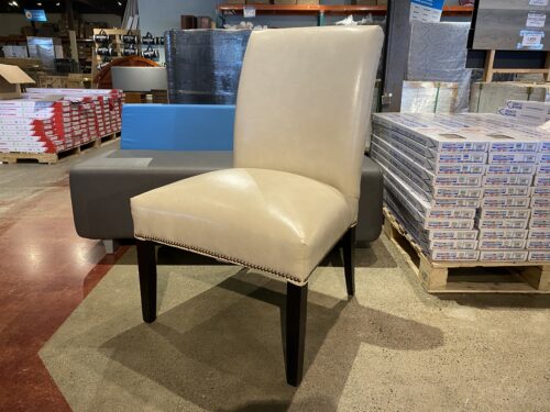 White Tall Back Nailhead Trim Dining Chair
