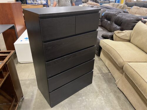 IKEA Black Wooden 6 Drawer Dresser
