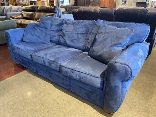 BAUHAUS Blue Micro Suede 3-Seater Sofa