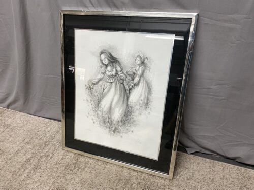 "Picking Flowers" by Mary Vickers Original Signed & Numbered Lithograph