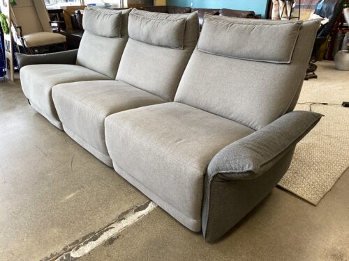 WHITE FEATHERS INTERNATINAL Grey Fabric Power Reclining Sofa