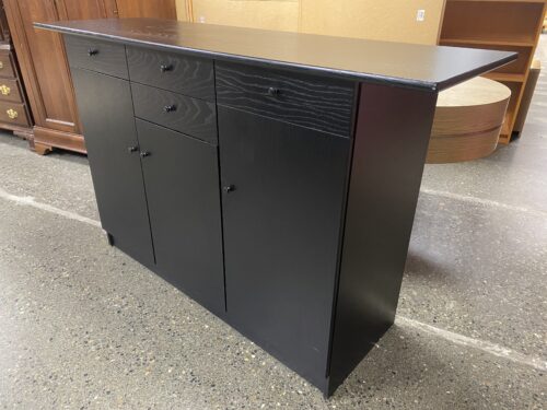 Black Modern 3-Drawer/Door Buffett