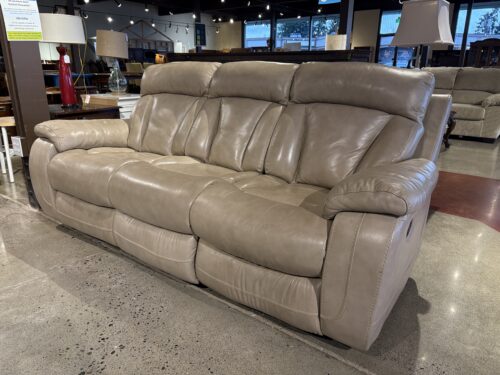 Beige Modular Leather Manual Reclining Sofa