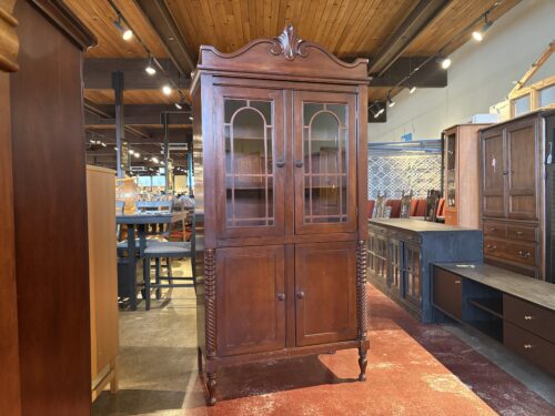 Vintage China Cabinet with Glass Paneled Doors