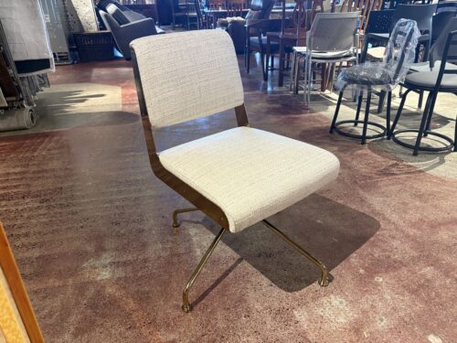 CB2 Rue Cambon Swiveling Office Chair with Brass Plated Frame